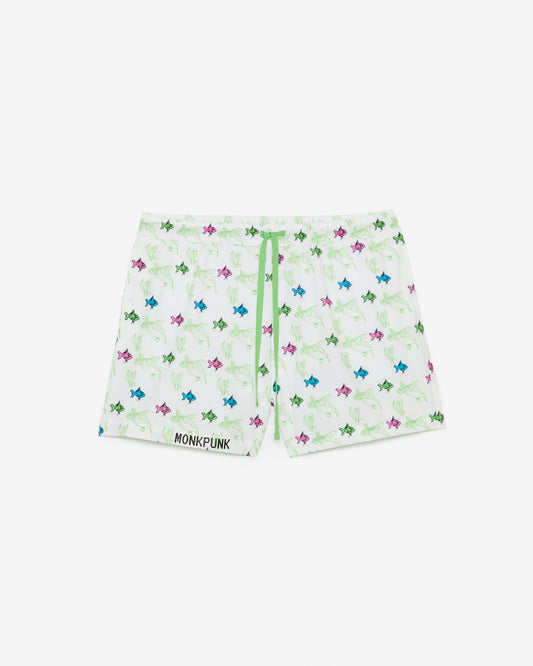 Animal Print Trunks White